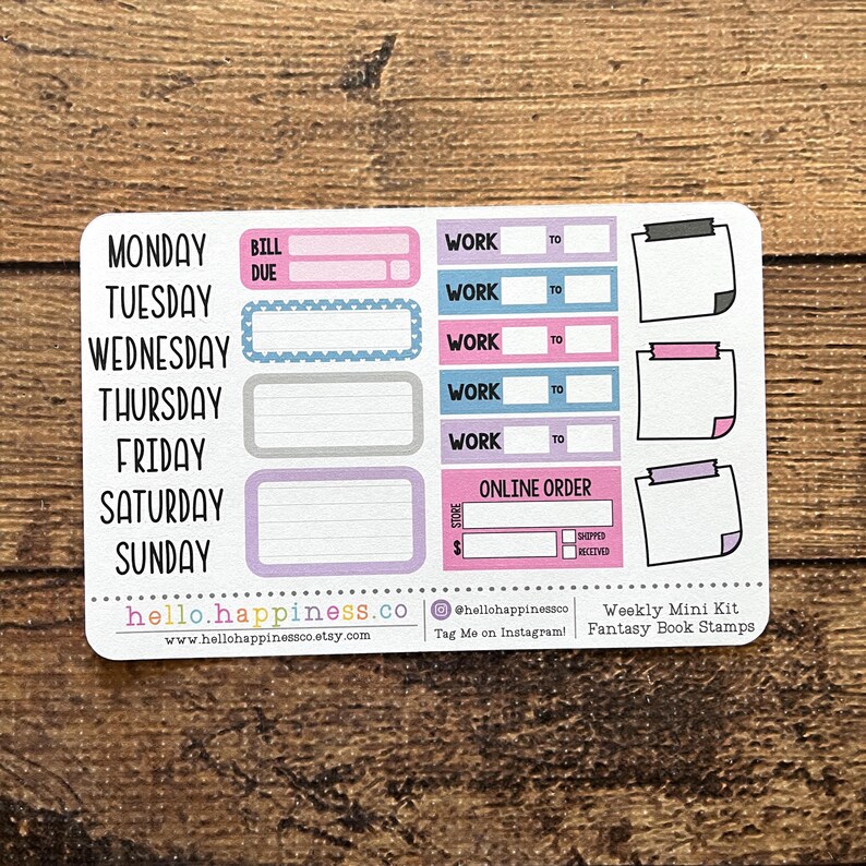 Generic Mini Weekly Kit Planner Stickers - Fantasy Books - 1.5in ...