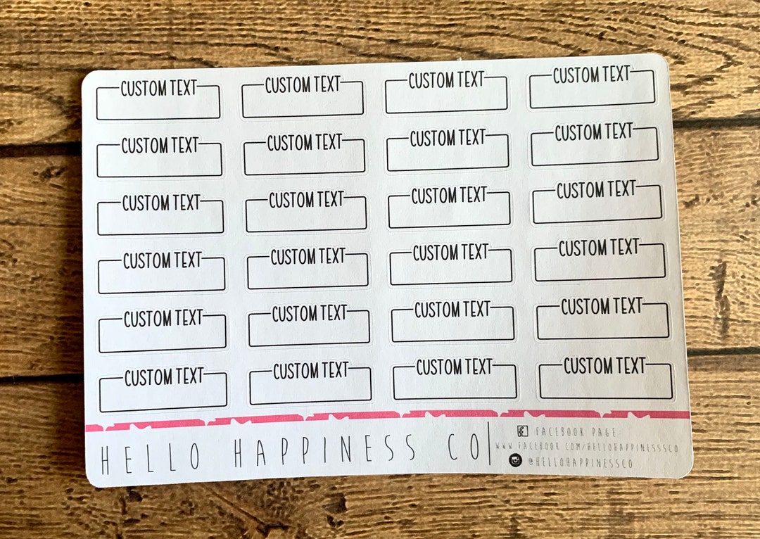 Custom Text Task Boxes - Hand Lettered Planner Stickers - Your Words ...