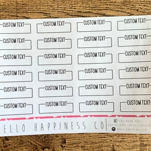 Custom Text Task Boxes - Hand Lettered Planner Stickers - Your Words