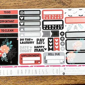 Mini Weekly Kit Planner Stickers -  Blooming Halloween