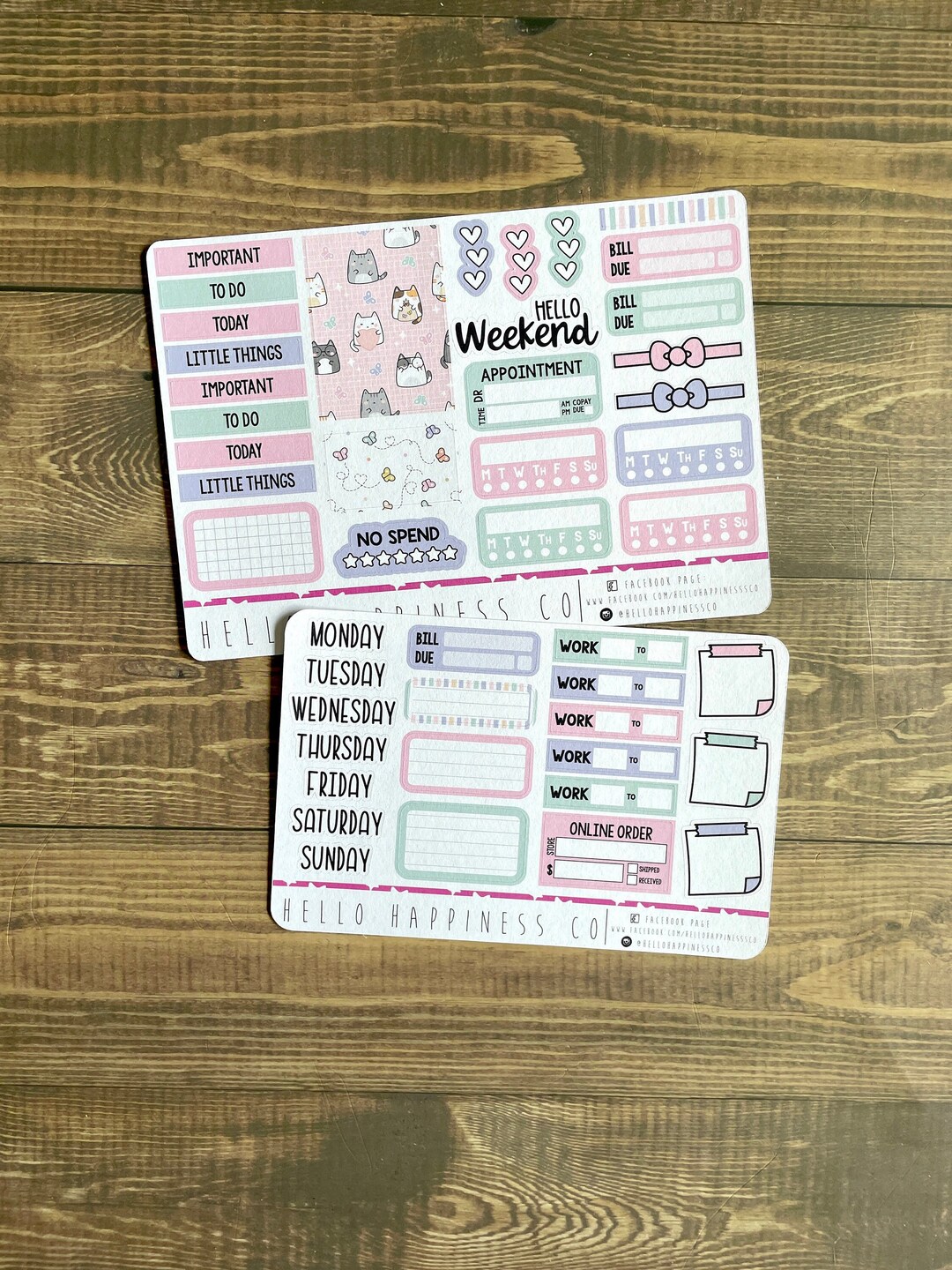 Newly Reformatted - Mini Weekly Kit Planner Stickers - Spring Kitties ...
