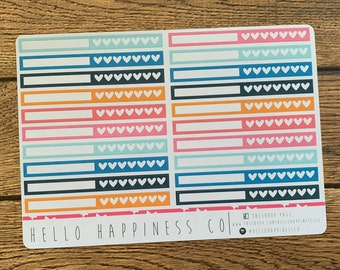 Hobonichi Weeks Heart Habit Tracker Planner Stickers - Many Color Options