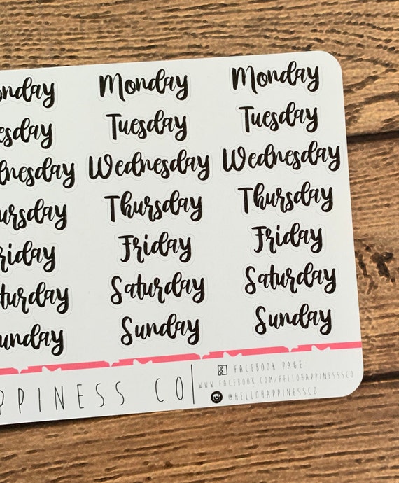 Handwritten days of the week  Lettering, Planner pages, Thursday