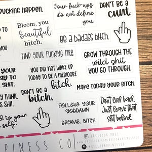 Swear-y Motivational Quotes Planner Stickers image 4