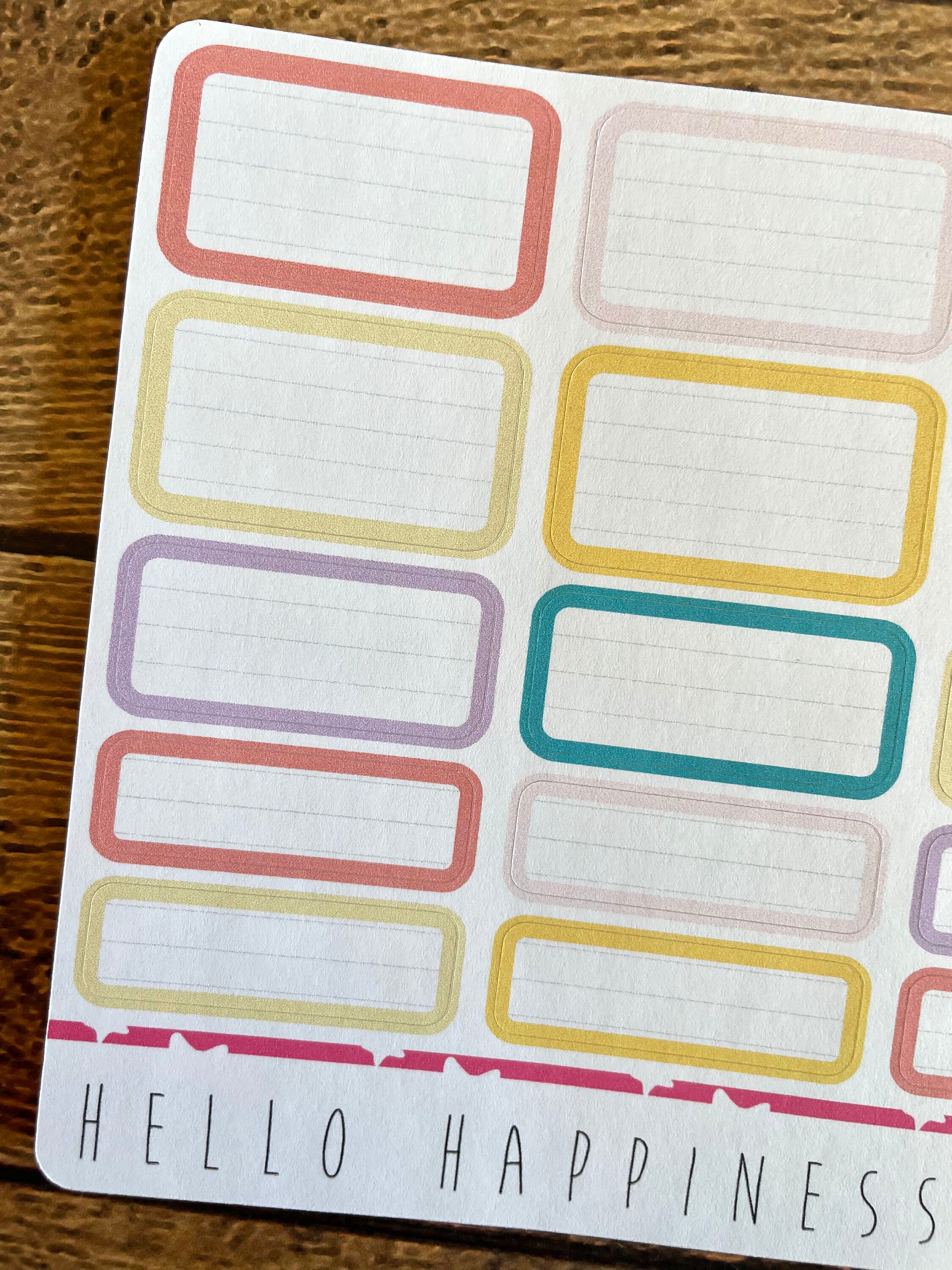Lined Boxes - Rounded Corners - Multiple Box Sizes - Planner Stickers ...