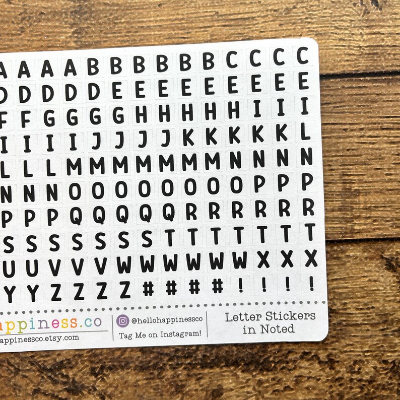 Noted Font Alphabet Stickers - Letter Stickers - Planner Stickers ...