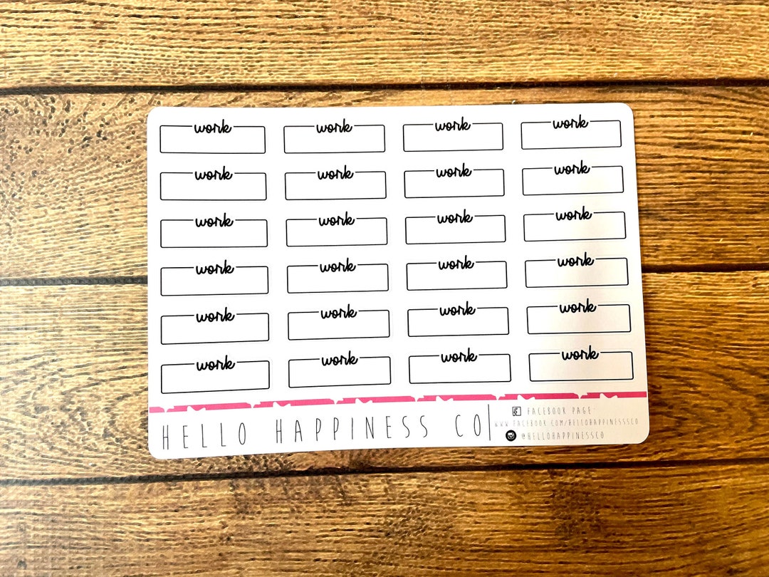 Task Script Sticker Work Script Task Boxes - Hand Lettered Planner Stickers - Multiple ...