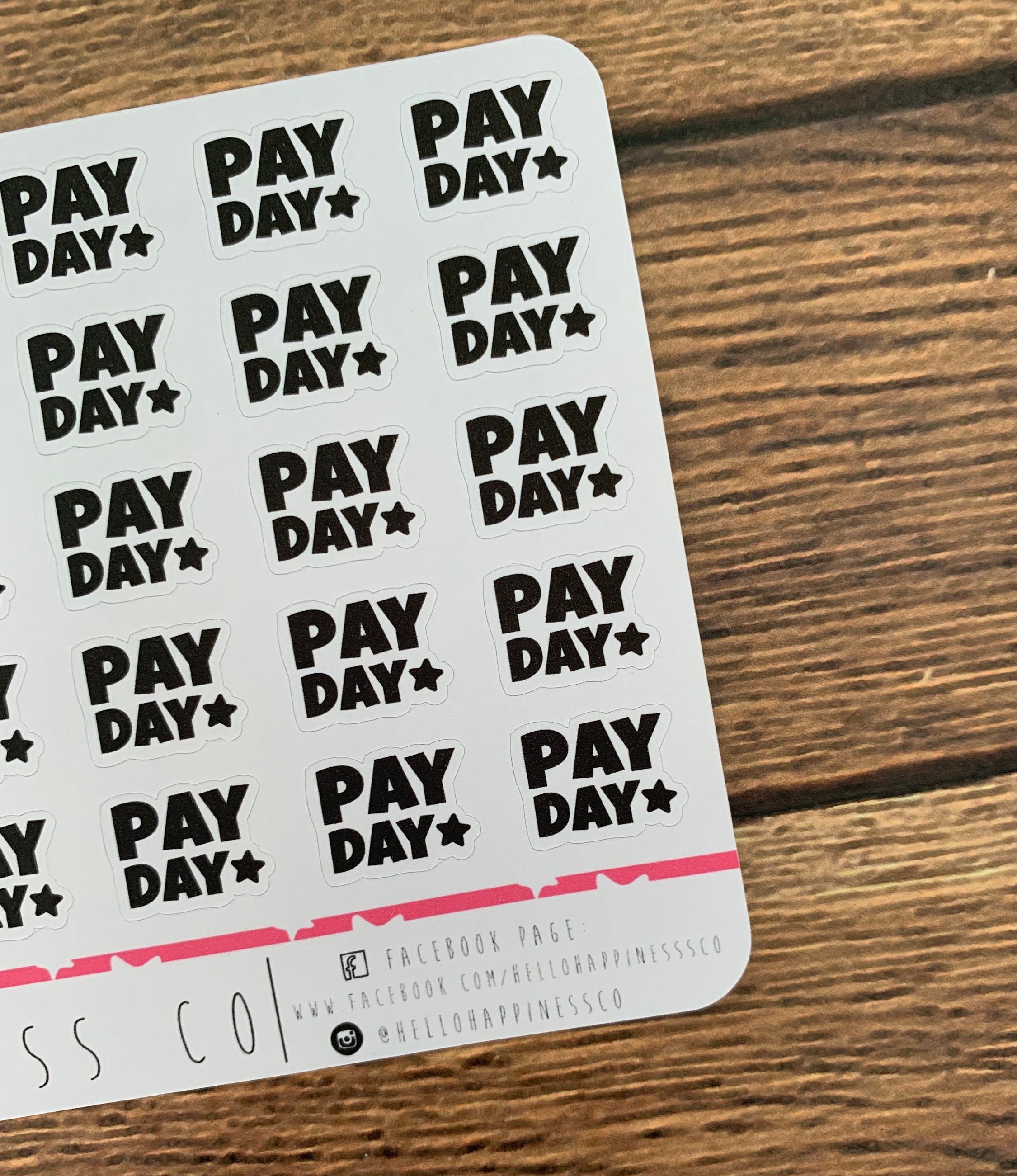 Pay Day Lettering MINI Pay Day Chunky Typography Planner Stickers - Etsy