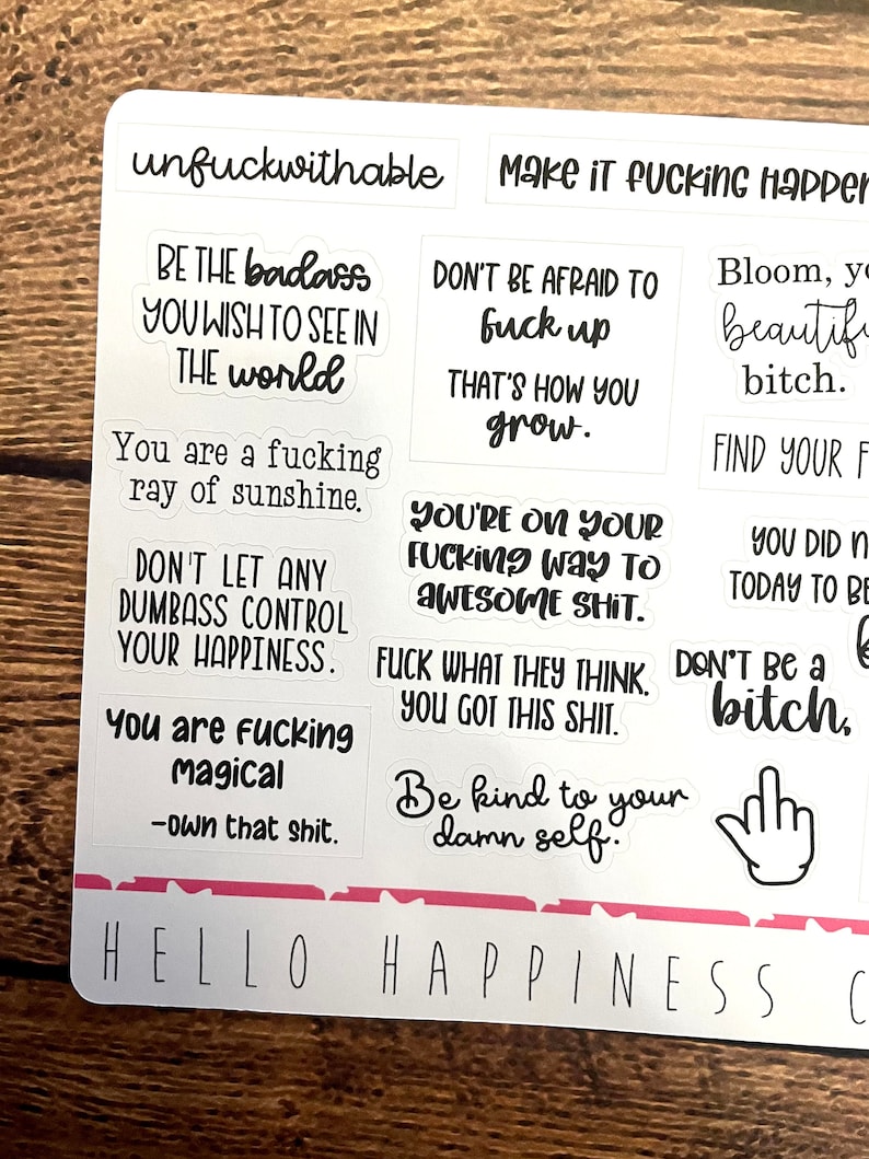 Swear-y Motivational Quotes Planner Stickers image 3