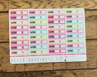 Stickers werkschemaplanner - veel kleuropties - meerdere maten beschikbaar