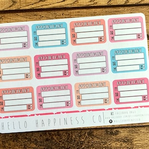 Cita para pegatinas de Doodle Planner - Con letras a mano - Muchas opciones de color