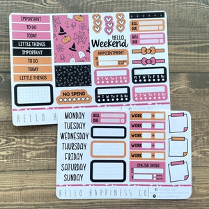 Newly Reformatted - Mini Weekly Kit Planner Stickers - Bright Halloween