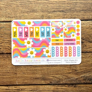 Retro Flowers - Hobonichi Weeks Sticker Kit - Weekly Kit - Gifts for Planners