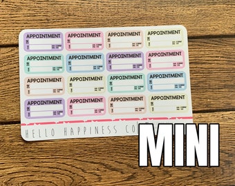 MINI Appointment - Planner Stickers - Many Color Options