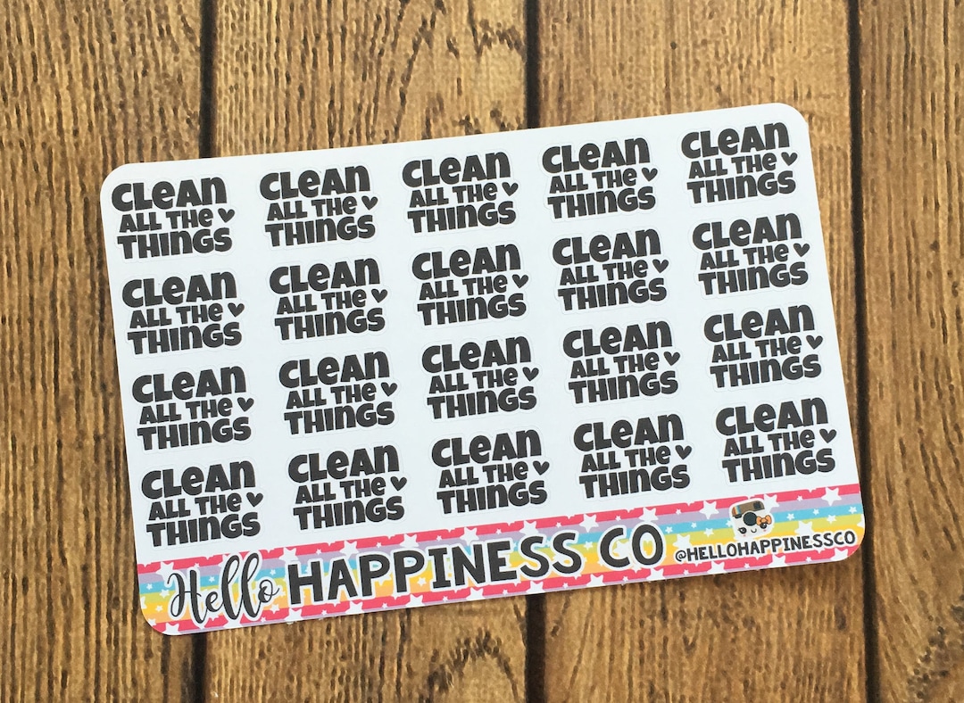 Clean All the Things Planner Stickers - Etsy