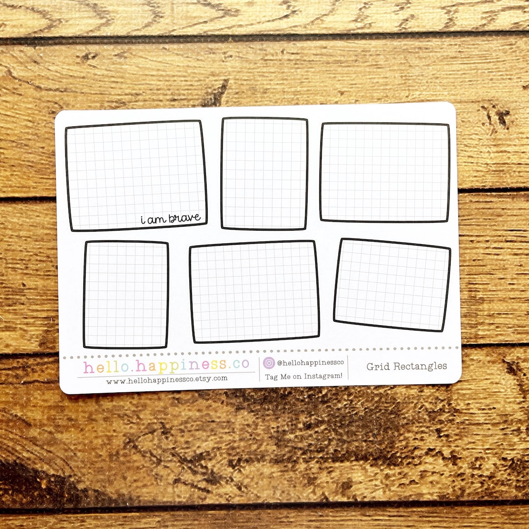 Grid Graph Rectangles With or Without Affirmation - Planner Stickers ...