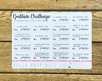 Gratitude Challenge Planner Stickers