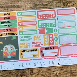 Mini Wekelijkse Kit Planner Stickers - Holiday Trucks