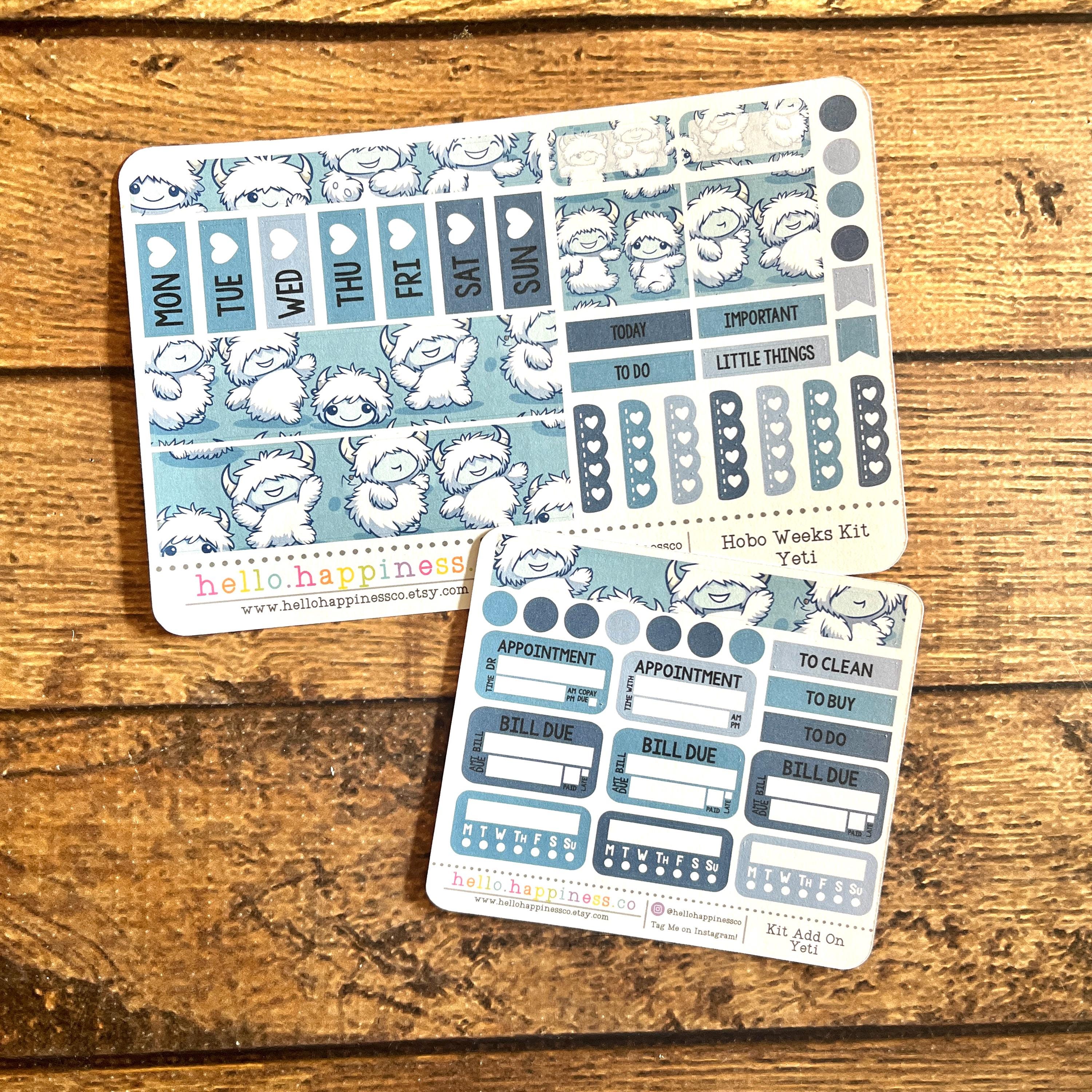 Yeti - Hobonichi Weeks Sticker Kit - Weekly Kit - Gifts for Planners - Etsy