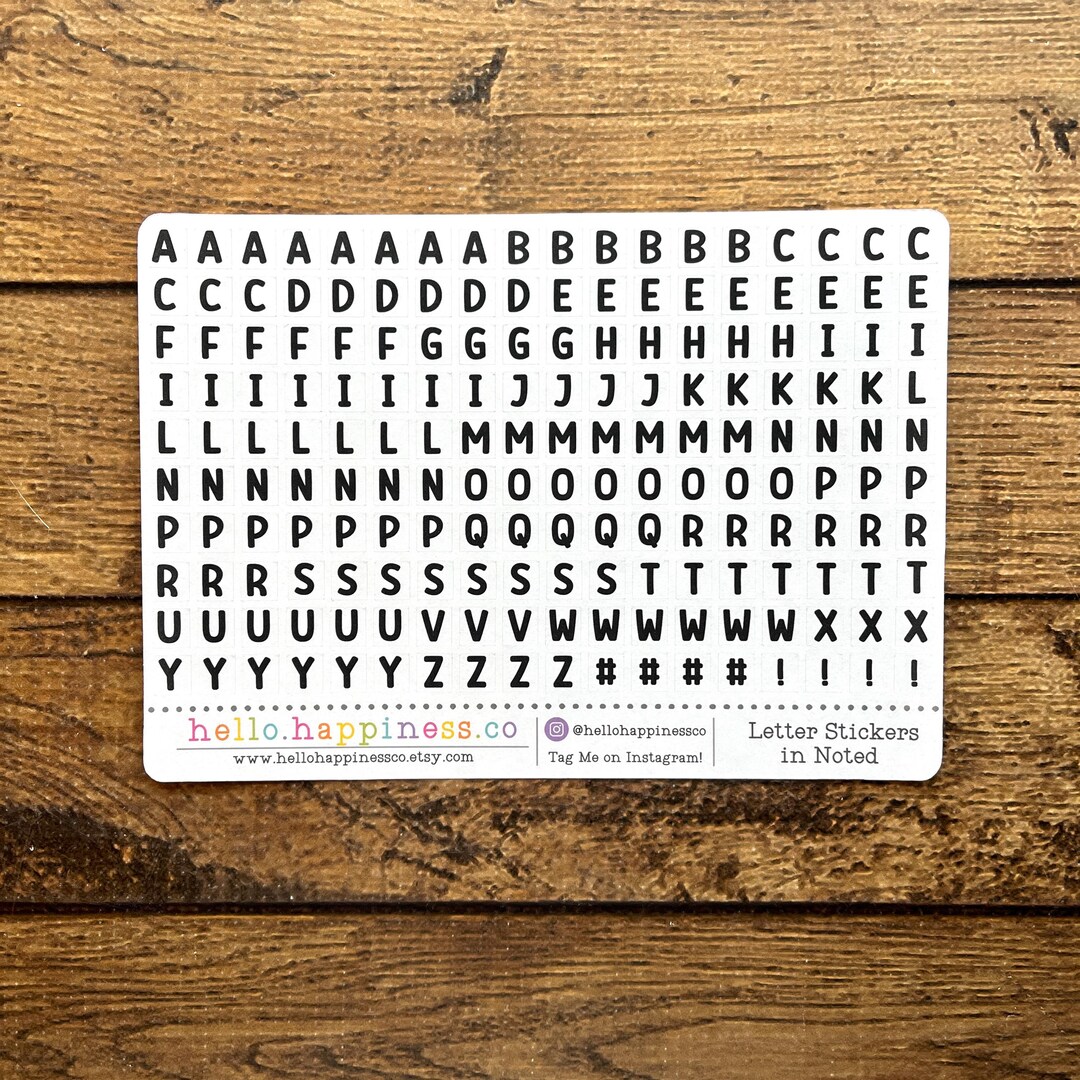 Noted Font Alphabet Stickers - Letter Stickers - Planner Stickers ...