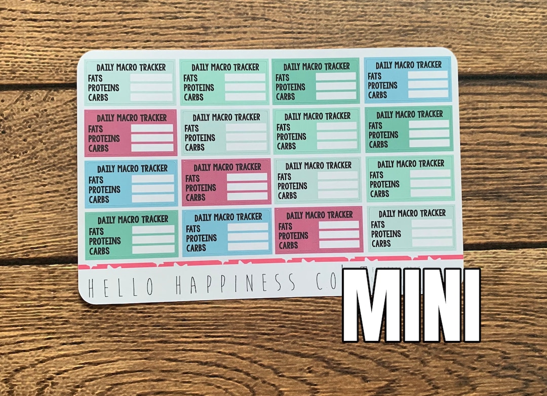 MINI Macro Tracking Planner Stickers Many Color Options - Etsy