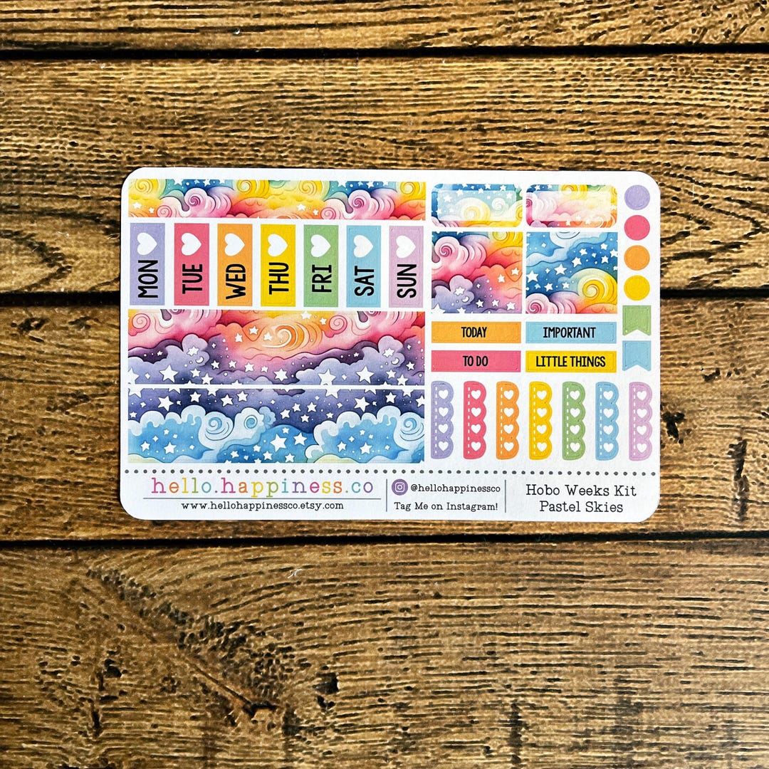 Hobonichi Weeks Mini Kit - Pastel Skies - Etsy