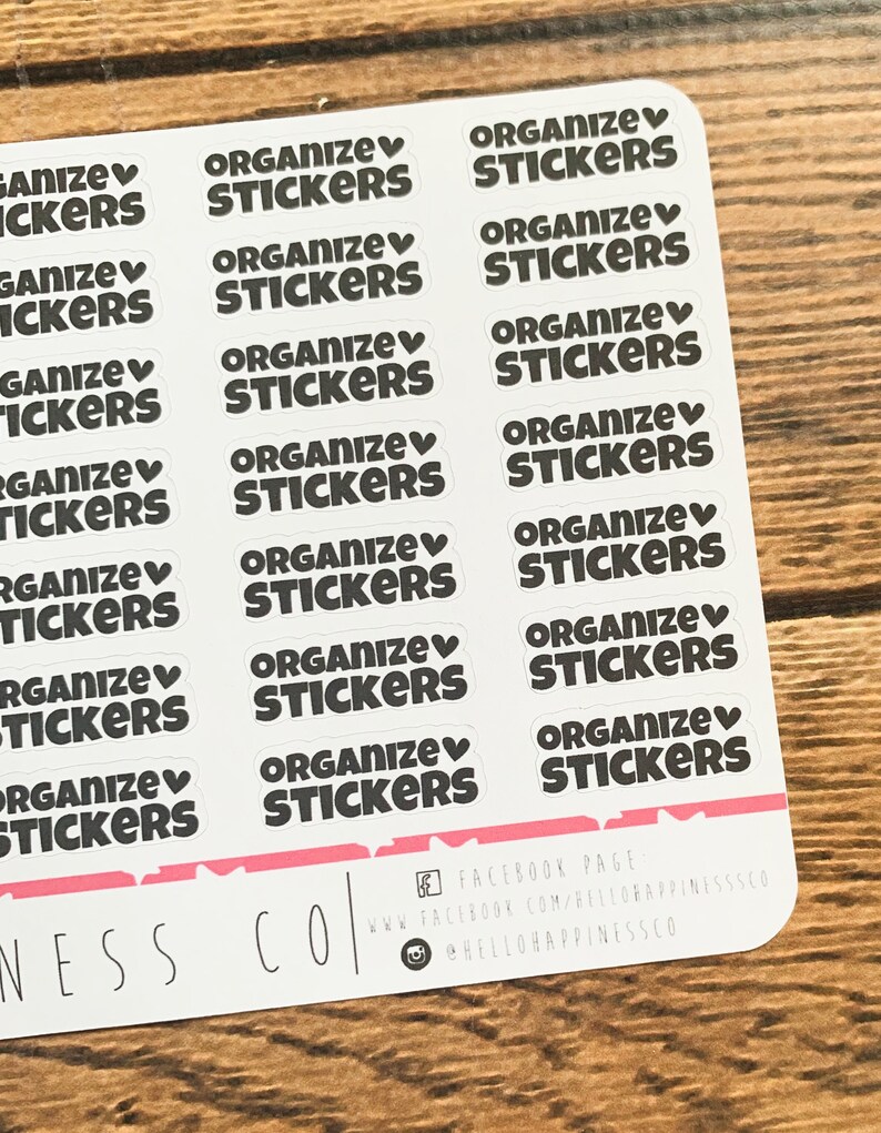 Organize Stickers Typography Planner Stickers - Etsy