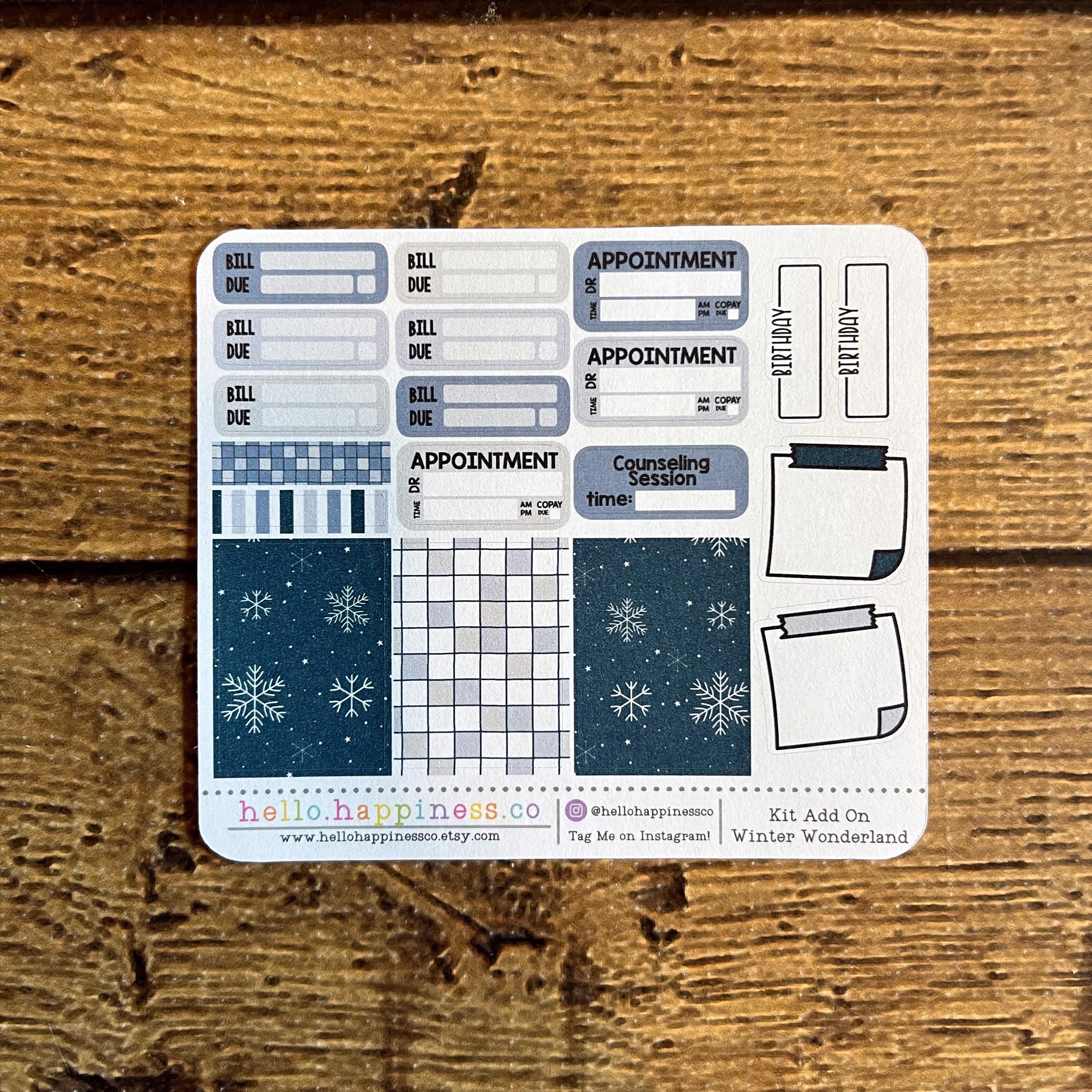 Winter Wonderland Hobonichi Weeks Kit: January Monthly Planner Stickers ...