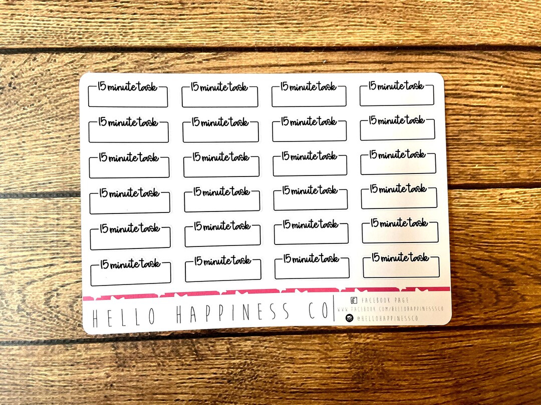 Task Script Sticker Script 15 Minute Task - Task Boxes - Hand Lettered Planner Stickers ...