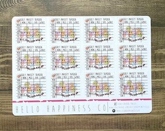 Weekly Anxiety Tracker - Mental Health Planner Stickers -  Background Color Options