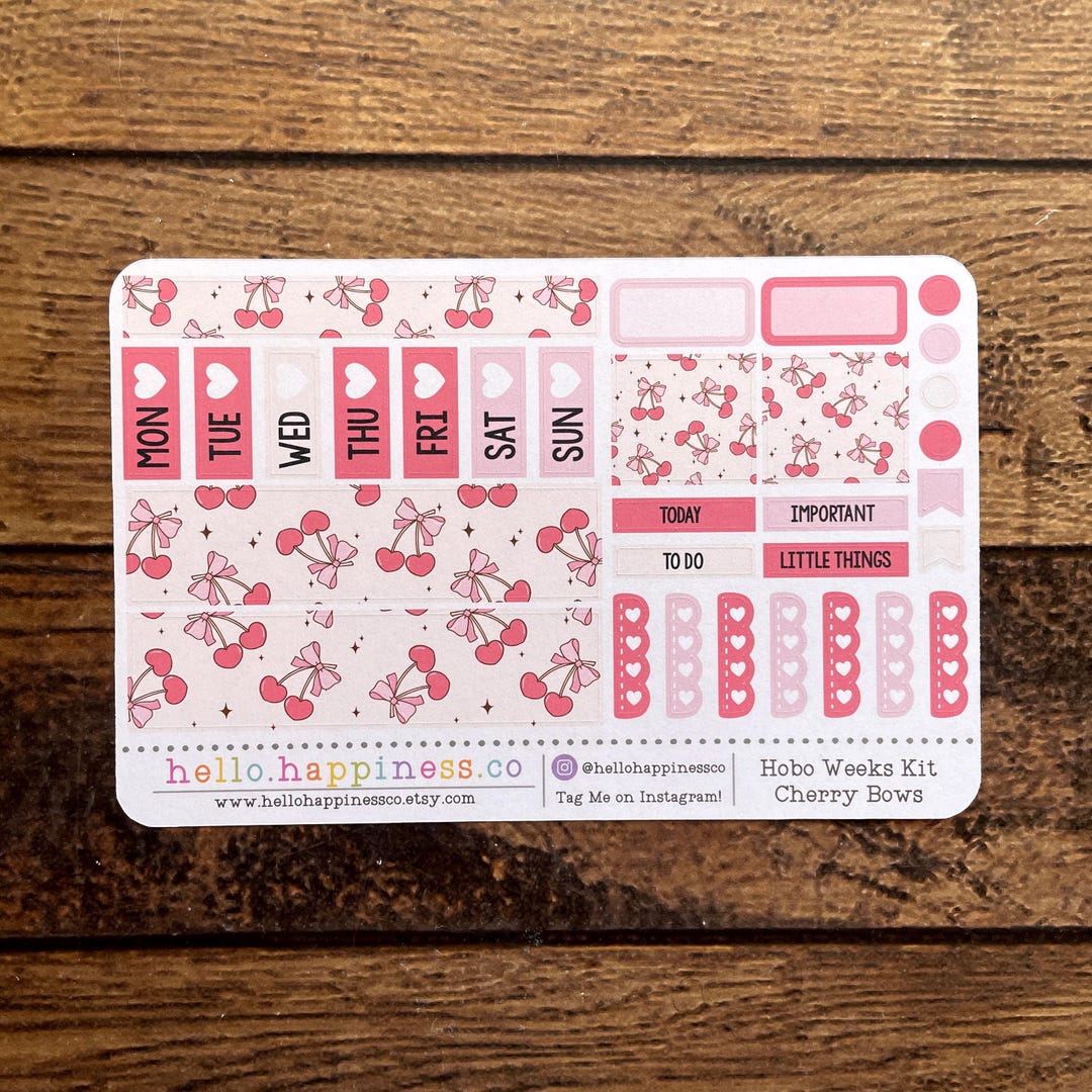 Hobonichi Weeks Mini Kit - Cherry Bows - Etsy