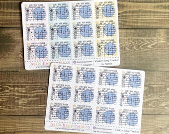 Weekly Sleep Tracker - Habit Tracking Planner Stickers -  Background Color Options