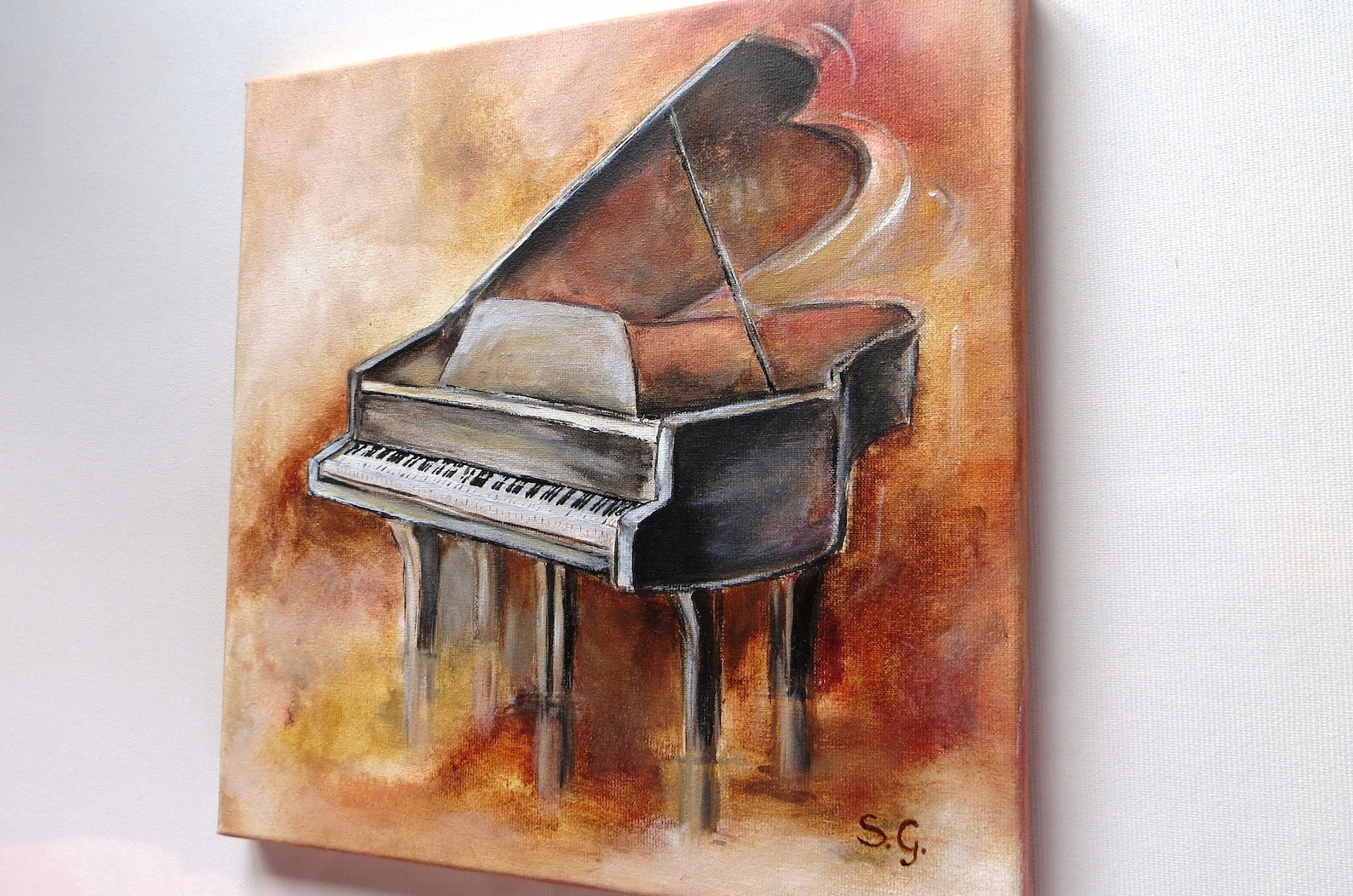 Piano Painting Music Painting Piano on Canvas Music Wall Art Etsy