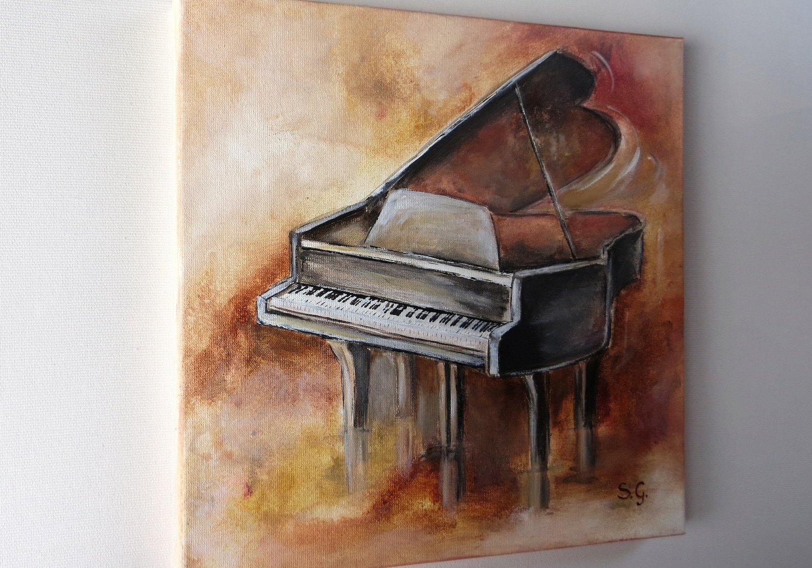 Piano Painting Music Painting Piano on Canvas Music Wall Art Etsy