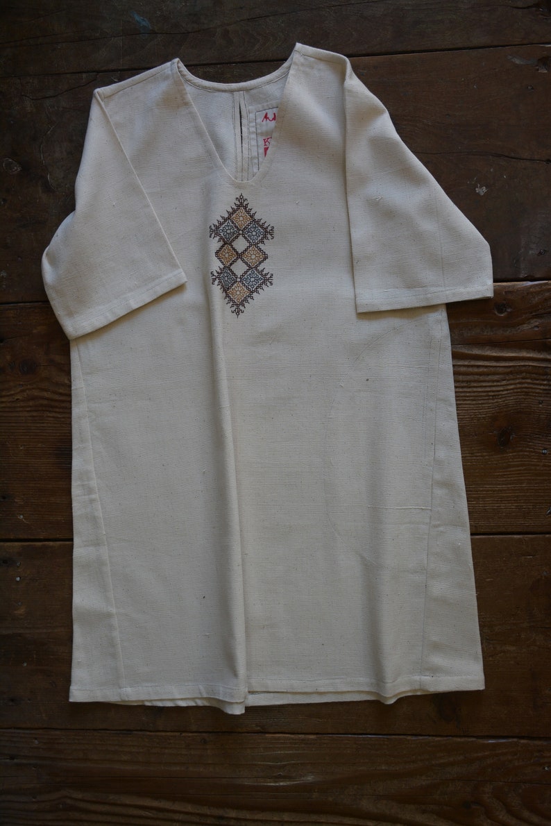 khadi garment . Hand-spun and handwoven khadi tunic hand-loom cotton khadi fabric khadi tunic