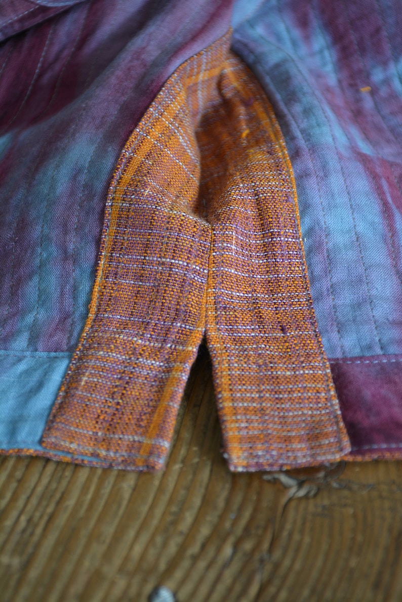 Quilted khadi blouse two layered and quilted hand-spun and handwoven sari blouse Saree blouse front button opening . comfort fit