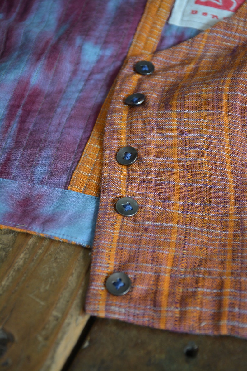 Quilted khadi blouse two layered and quilted hand-spun and handwoven sari blouse Saree blouse front button opening . comfort fit