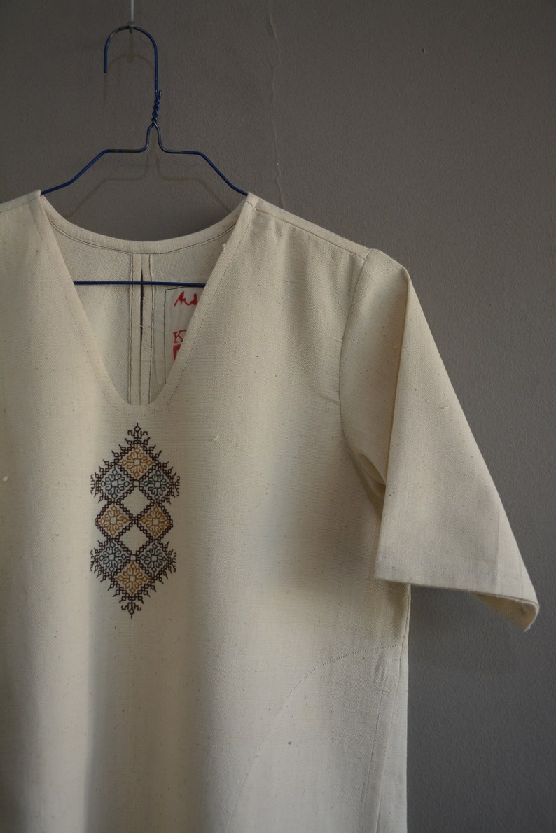 khadi garment . Hand-spun and handwoven khadi tunic hand-loom cotton khadi fabric khadi tunic
