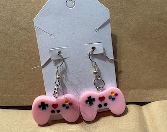 Light Pink Game Controller Earrings