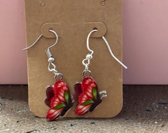 Flying Butterfly Earrings: Silver Plated, Lightweight Jewelry
