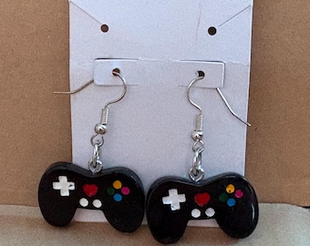 Black Video Game Controller Earrings