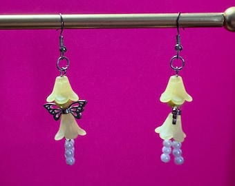 Yellow fairy earrings