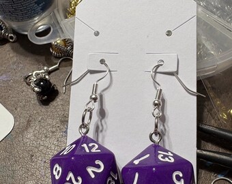 Purple Dice Earrings