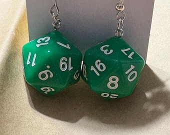 Green Dice Earrings