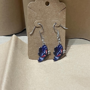 Butterfly Earrings, Flying butterflies, flying butterfly earrings, butterfly shaped earrings