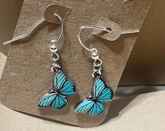 Flying Butterfly Earrings: Silver Plated, Nickel Free