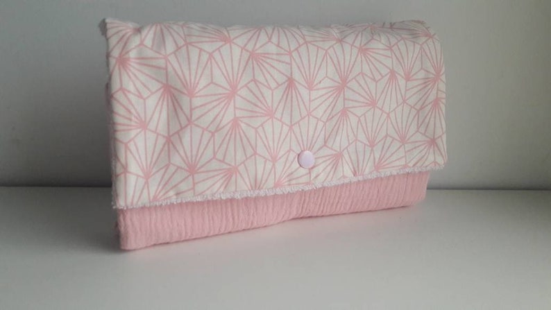 origami pink and pink double gauze changing pad mobile nomadic mattress Changing mat