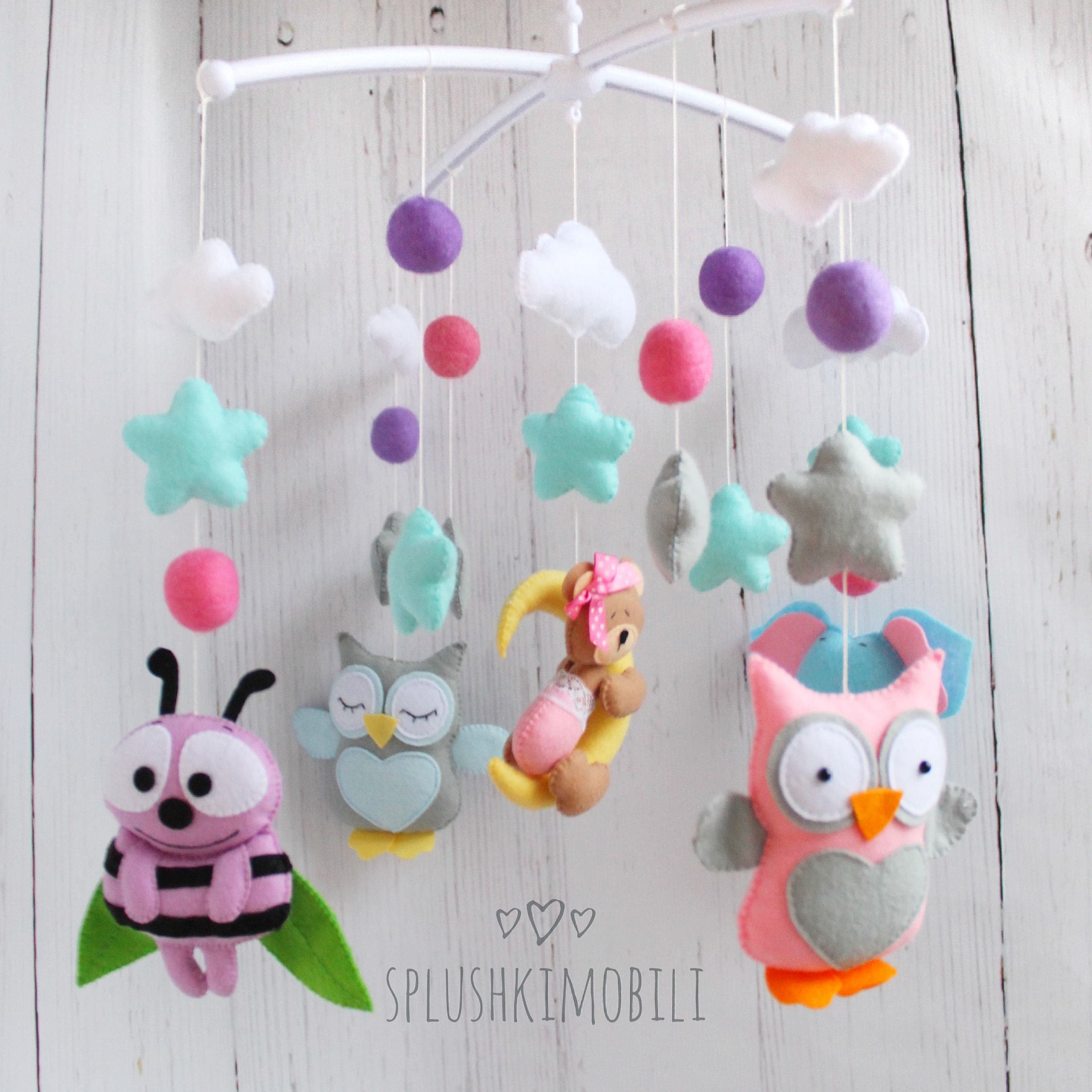 Mobile Baby Mobile Filz mobile Kinderzimmer Wald mobile Filz Etsy