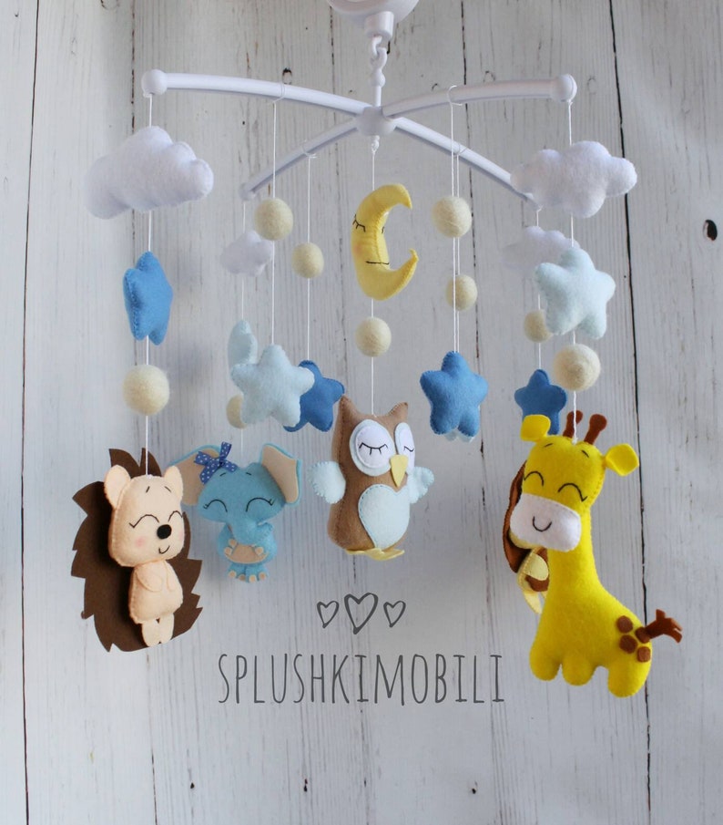 Mobile Baby Boy Nursery Decor Baby Boy Mobile Newborn Boy Baby Etsy