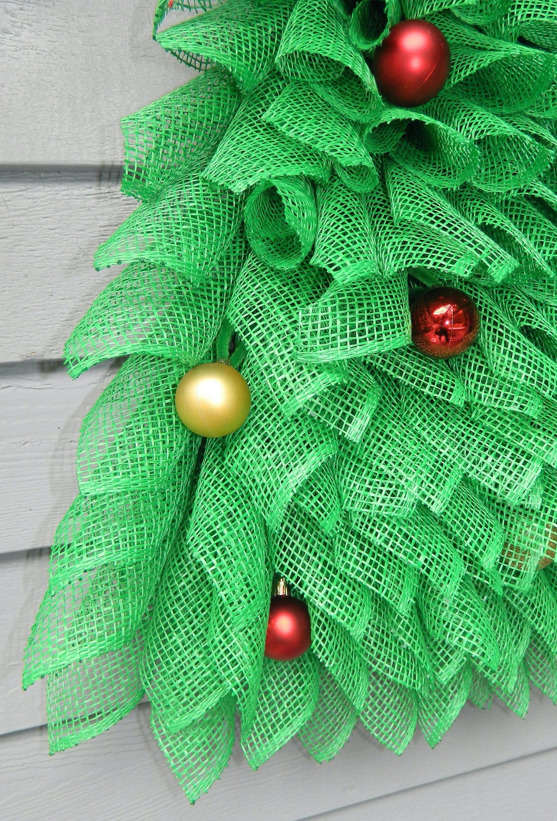 Christmas Tree Wreath Mesh Christmas Tree Wreath Christmas Etsy